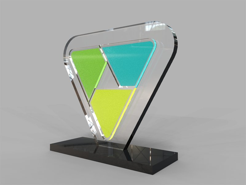 Troféu geométrico colorido personalizado
